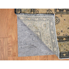 Load image into Gallery viewer, 9&#39;4&quot;x13&#39;9&quot; Midnight Blue, Antique Persian Tabriz, Even Wear, Clean And Soft, 100% Wool, Hand Knotted, Oriental Rug FWR527634