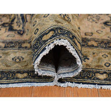 Load image into Gallery viewer, 9&#39;4&quot;x13&#39;9&quot; Midnight Blue, Antique Persian Tabriz, Even Wear, Clean And Soft, 100% Wool, Hand Knotted, Oriental Rug FWR527634