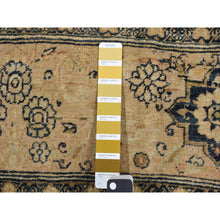 Load image into Gallery viewer, 9&#39;4&quot;x13&#39;9&quot; Midnight Blue, Antique Persian Tabriz, Even Wear, Clean And Soft, 100% Wool, Hand Knotted, Oriental Rug FWR527634