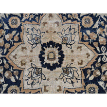 Load image into Gallery viewer, 9&#39;4&quot;x13&#39;9&quot; Midnight Blue, Antique Persian Tabriz, Even Wear, Clean And Soft, 100% Wool, Hand Knotted, Oriental Rug FWR527634