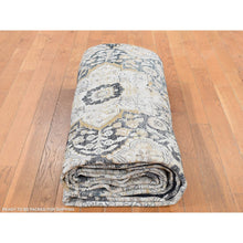 Load image into Gallery viewer, 9&#39;4&quot;x13&#39;9&quot; Midnight Blue, Antique Persian Tabriz, Even Wear, Clean And Soft, 100% Wool, Hand Knotted, Oriental Rug FWR527634