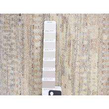 Load image into Gallery viewer, 1&#39;6&quot;x2&#39; Gainsboro Gray, 100% Wool, Modern Design, Hand Knotted, Shaved Low And Distressed, Sample Oriental Rug FWR527640