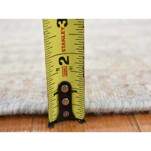 1'6"x2' Gainsboro Gray, 100% Wool, Modern Design, Hand Knotted, Shaved Low And Distressed, Sample Oriental Rug FWR527640