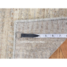 Load image into Gallery viewer, 1&#39;6&quot;x2&#39; Gainsboro Gray, 100% Wool, Modern Design, Hand Knotted, Shaved Low And Distressed, Sample Oriental Rug FWR527640