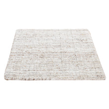 Load image into Gallery viewer, 1&#39;6&quot;x1&#39;6&quot; Timberwolf Gray, Modern Design, 100% Wool, Hand Loomed, Thick and Soft, Cut and Loop, Sample Oriental Rug FWR527658