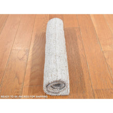 Load image into Gallery viewer, 1&#39;6&quot;x1&#39;6&quot; Timberwolf Gray, 100% Textured Wool, Hand Loomed, Thick and Soft, Modern Checkerboard Design, Cut and Loop, Sample Oriental Rug FWR527664