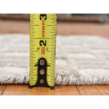 Load image into Gallery viewer, 1&#39;6&quot;x1&#39;6&quot; Timberwolf Gray, 100% Textured Wool, Hand Loomed, Thick and Soft, Modern Checkerboard Design, Cut and Loop, Sample Oriental Rug FWR527664