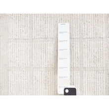 Load image into Gallery viewer, 1&#39;6&quot;x1&#39;6&quot; Ivory, 100% Wool, Hand Loomed, Thick and Soft, Modern Box Design, Sample Oriental Rug FWR527670