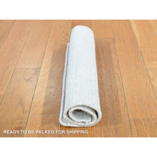 Load image into Gallery viewer, 1&#39;6&quot;x1&#39;6&quot; Ivory, 100% Wool, Hand Loomed, Thick and Soft, Modern Box Design, Sample Oriental Rug FWR527670