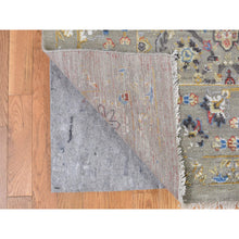 Load image into Gallery viewer, 10&#39;6&quot;x10&#39;6&quot; Gentle Gray, The Sunset Rosettes, Wool And Pure Silk, Hand Knotted, Square Oriental Rug FWR527676