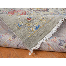 Load image into Gallery viewer, 10&#39;6&quot;x10&#39;6&quot; Gentle Gray, The Sunset Rosettes, Wool And Pure Silk, Hand Knotted, Square Oriental Rug FWR527676