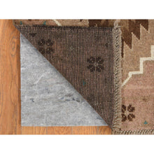 Load image into Gallery viewer, 2&#39;3&quot;x8&#39;3&quot; Burlywood Brown, Washed Out Afghan Baluch with Natural Colors, Pure Wool, Hand Knotted, Runner Oriental Rug FWR527706