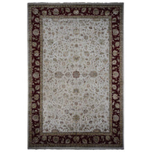 Load image into Gallery viewer, 12&#39;x18&#39;2&quot; Ivory, Hand Knotted, Thick and Plush, Half Wool and Half Silk, Rajasthan Design, Oversized Oriental Rug FWR527712