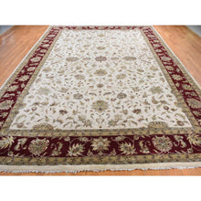 Load image into Gallery viewer, 12&#39;x18&#39;2&quot; Ivory, Hand Knotted, Thick and Plush, Half Wool and Half Silk, Rajasthan Design, Oversized Oriental Rug FWR527712
