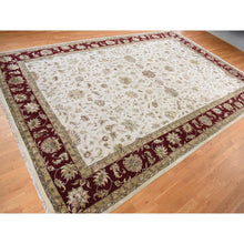 Load image into Gallery viewer, 12&#39;x18&#39;2&quot; Ivory, Hand Knotted, Thick and Plush, Half Wool and Half Silk, Rajasthan Design, Oversized Oriental Rug FWR527712