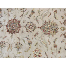Load image into Gallery viewer, 12&#39;x18&#39;2&quot; Ivory, Hand Knotted, Thick And Plush, Half Wool And Half Silk, Rajasthan Design, Oversized Oriental Rug FWR527712