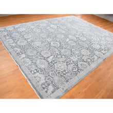 Load image into Gallery viewer, 12&#39;x15&#39;8&quot; Ash Gray, Hand Knotted, Oushak Influence, Silk With Textured Wool, Oversized Oriental Rug FWR527718