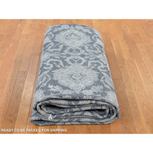 Load image into Gallery viewer, 12&#39;x15&#39;8&quot; Ash Gray, Hand Knotted, Oushak Influence, Silk With Textured Wool, Oversized Oriental Rug FWR527718