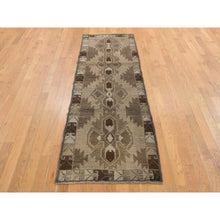 Load image into Gallery viewer, 2&#39;5&quot;x8&#39; Tan Color, Washed Out Afghan Baluch with Natural Colors, Pure Wool, Hand Knotted, Runner Oriental Rug FWR527730