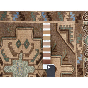 3'x5'2" Beaver Brown, Washed Out Afghan Baluch, Pure Wool, Hand Knotted, Oriental Rug FWR527754