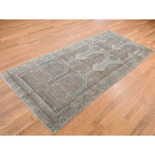 Load image into Gallery viewer, 4&#39;1&quot;x9&#39;2&quot; Cinereous Gray, Washed Out Afghan Baluch With Natural Colors, Pure Wool, Hand Knotted, Wide Runner, Oriental Rug FWR527766