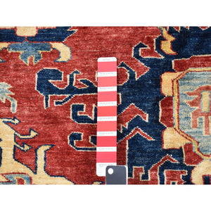 15'9"x19'10" Fire Brick Red, Super Kazak All Over Design, 100% Wool, Hand Knotted, Oversized With Extra Width, Oriental Rug FWR527868