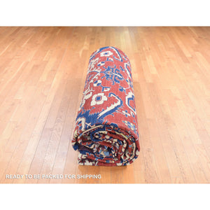 15'9"x19'10" Fire Brick Red, Super Kazak All Over Design, 100% Wool, Hand Knotted, Oversized With Extra Width, Oriental Rug FWR527868