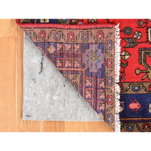 Load image into Gallery viewer, 3&#39;4&quot;x4&#39;4&quot; Imperial Red, Vintage Persian Navahand, 100% Wool, Hand Knotted, Good Condition and Professionally Cleaned, Oriental Rug FWR527874