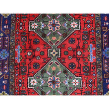 Load image into Gallery viewer, 3&#39;4&quot;x4&#39;4&quot; Imperial Red, Vintage Persian Navahand, 100% Wool, Hand Knotted, Good Condition and Professionally Cleaned, Oriental Rug FWR527874