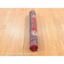Load image into Gallery viewer, 3&#39;4&quot;x4&#39;4&quot; Imperial Red, Vintage Persian Navahand, 100% Wool, Hand Knotted, Good Condition and Professionally Cleaned, Oriental Rug FWR527874