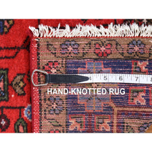 Load image into Gallery viewer, 3&#39;4&quot;x4&#39;4&quot; Imperial Red, Vintage Persian Navahand, 100% Wool, Hand Knotted, Good Condition and Professionally Cleaned, Oriental Rug FWR527874