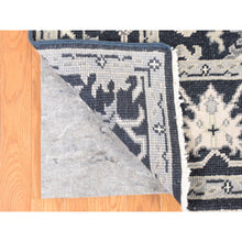 Load image into Gallery viewer, 6&#39;1&quot;x9&#39; Kombu Green, Oushak Turkish Knot, Cropped Thin, Hand Knotted, 100% Wool, Oriental Rug FWR527892