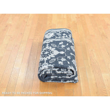 Load image into Gallery viewer, 6&#39;1&quot;x9&#39; Kombu Green, Oushak Turkish Knot, Cropped Thin, Hand Knotted, 100% Wool, Oriental Rug FWR527892