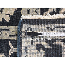 Load image into Gallery viewer, 6&#39;1&quot;x9&#39; Kombu Green, Oushak Turkish Knot, Cropped Thin, Hand Knotted, 100% Wool, Oriental Rug FWR527892