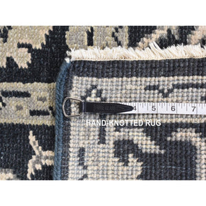 6'1"x9' Kombu Green, Oushak Turkish Knot, Cropped Thin, Hand Knotted, 100% Wool, Oriental Rug FWR527892