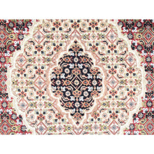 Load image into Gallery viewer, 5&#39;x12&#39;9&quot; Burgundy Red, Tabriz Mahi, Large Medallions, Pure Wool, Hand Knotted, Gallery Wide Runner, Oriental Rug FWR527910