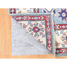 Load image into Gallery viewer, 5&#39;3&quot;x19&#39;9&quot; Baby Blue, Hand Knotted, 100% Wool, Kazak Tribal Design, Extra Wide And Long Runner, Oriental Rug FWR527916