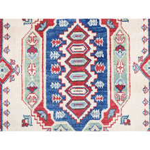 Load image into Gallery viewer, 5&#39;3&quot;x19&#39;9&quot; Baby Blue, Hand Knotted, 100% Wool, Kazak Tribal Design, Extra Wide And Long Runner, Oriental Rug FWR527916