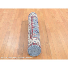Load image into Gallery viewer, 5&#39;3&quot;x19&#39;9&quot; Baby Blue, Hand Knotted, 100% Wool, Kazak Tribal Design, Extra Wide And Long Runner, Oriental Rug FWR527916