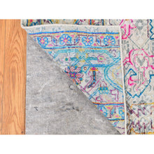 Load image into Gallery viewer, 2&#39;x2&#39; Rose White, Modern Design, Sari Silk with Textured Wool, Hand Knotted, Corner Sample Mat Square, Oriental Rug FWR527946