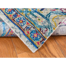 Load image into Gallery viewer, 2&#39;x2&#39; Rose White, Modern Design, Sari Silk with Textured Wool, Hand Knotted, Corner Sample Mat Square, Oriental Rug FWR527946