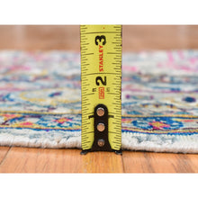 Load image into Gallery viewer, 2&#39;x2&#39; Rose White, Modern Design, Sari Silk with Textured Wool, Hand Knotted, Corner Sample Mat Square, Oriental Rug FWR527946