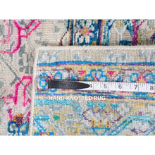 Load image into Gallery viewer, 2&#39;x2&#39; Rose White, Modern Design, Sari Silk with Textured Wool, Hand Knotted, Corner Sample Mat Square, Oriental Rug FWR527946
