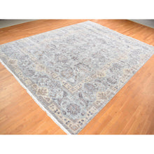Load image into Gallery viewer, 11&#39;8&quot;x15&#39;3&quot; Chetwode Green, Hand Knotted, Pure Silk with Textured Wool, Mughal Empire Design, Oversized Oriental Rug FWR527958