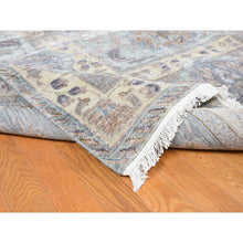 Load image into Gallery viewer, 11&#39;8&quot;x15&#39;3&quot; Chetwode Green, Hand Knotted, Pure Silk with Textured Wool, Mughal Empire Design, Oversized Oriental Rug FWR527958