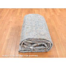 Load image into Gallery viewer, 11&#39;8&quot;x15&#39;3&quot; Chetwode Green, Hand Knotted, Pure Silk with Textured Wool, Mughal Empire Design, Oversized Oriental Rug FWR527958