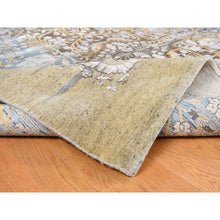 Load image into Gallery viewer, 12&#39;2&quot;x15&#39;4&quot; Dried Moss Brown, Silk With Textured Wool, Transitional Sarouk Design, Hand Knotted, Oversized Oriental Rug FWR527970