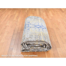 Load image into Gallery viewer, 12&#39;2&quot;x15&#39;4&quot; Dried Moss Brown, Silk With Textured Wool, Transitional Sarouk Design, Hand Knotted, Oversized Oriental Rug FWR527970
