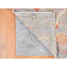 Load image into Gallery viewer, 8&#39;x8&#39; Goose Gray, Afghan Peshawar Birds Of Paradise, Vegetable Dyes, 100% Wool, Hand Knotted, Square Oriental Rug FWR527976