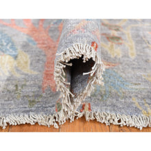 Load image into Gallery viewer, 8&#39;x8&#39; Goose Gray, Afghan Peshawar Birds Of Paradise, Vegetable Dyes, 100% Wool, Hand Knotted, Square Oriental Rug FWR527976